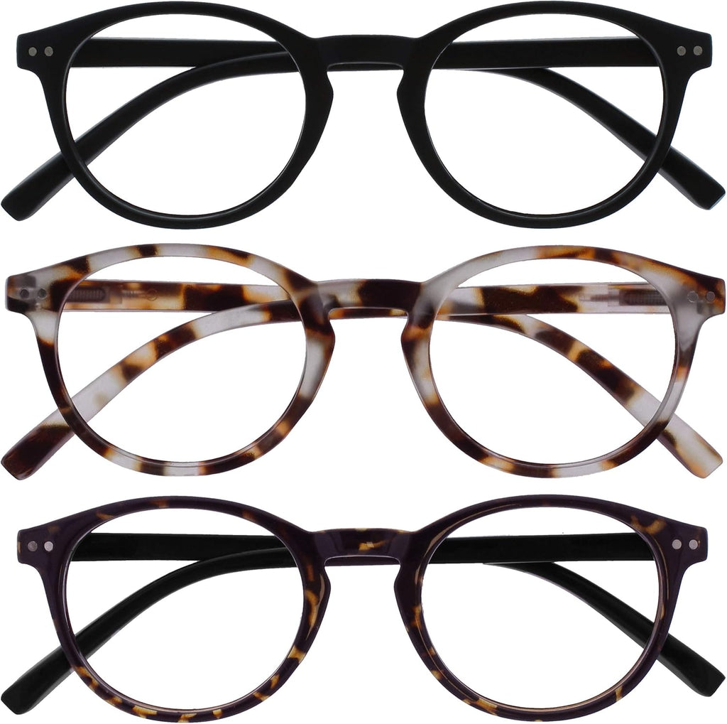 OPULIZE Zen Reading Glasses Cool Round Frame Spring Hinges Scratch Resistant Mens Womens