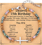 TONY & SANDY Christian Cross Bracelet for Women, Easter Gifts for Teens Kids Girls, Confirmation Baptism Gifts, Unique Gift for Friends Daughter Mom Sister in Christ Birthday Christmas