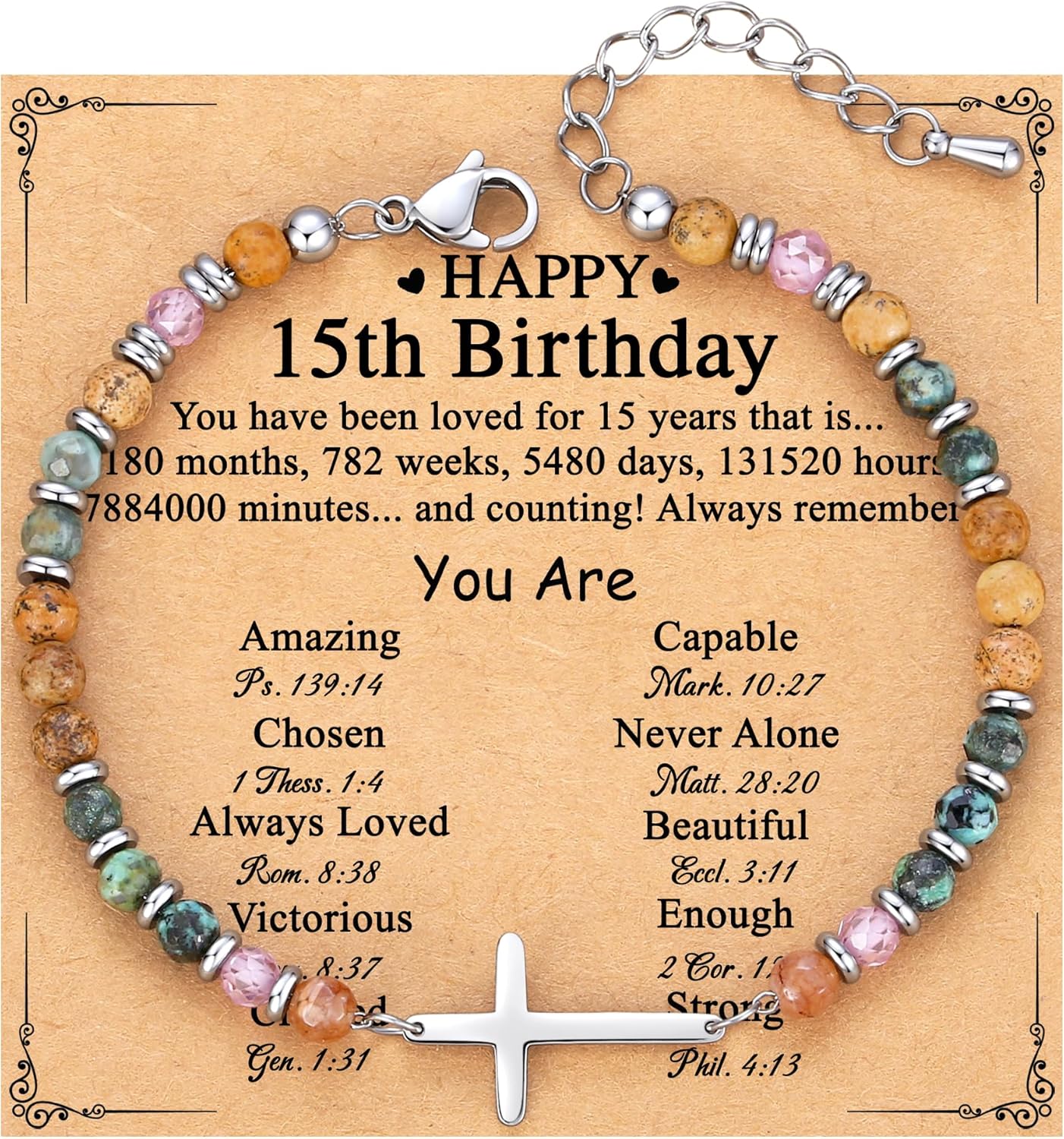 TONY & SANDY Christian Cross Bracelet for Women, Easter Gifts for Teens Kids Girls, Confirmation Baptism Gifts, Unique Gift for Friends Daughter Mom Sister in Christ Birthday Christmas