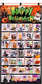 HOWAF Fabric Halloween Advent Calendar (Countdown to Halloween), 31 Days Mystery Happy Halloween Countdown Calendar with 31 Pockets for Halloween Party Holiday Home Wall Decoration