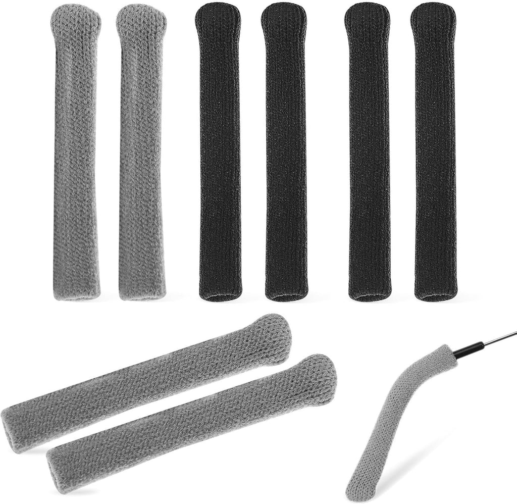 OSALADI Knitted Eyeglass Ear Cushions Non-slip Glasses Ear Grips Temple Tips for Eyeglasses 4 Pairs Black and Gray