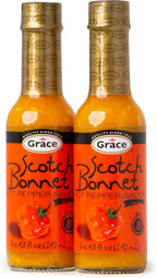 Grace Yellow Scotch Bonnet Hot Pepper Sauce 4.8oz - 2 Pack - Authentic Caribbean Hot Sauce - Jamaican Scotch Bonnet Pepper Sauce