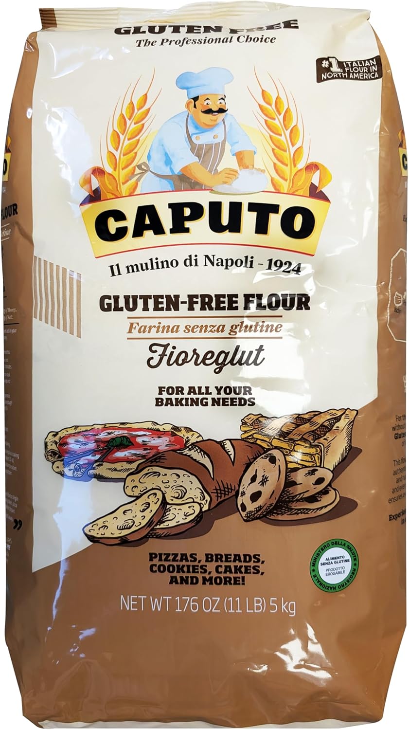 Antimo Caputo Gluten Free Pizza Flour 11 Lb Bulk - All Natural Multi Purpose Flour & Starch Blend for Baking Pizza, Bread, & Pasta
