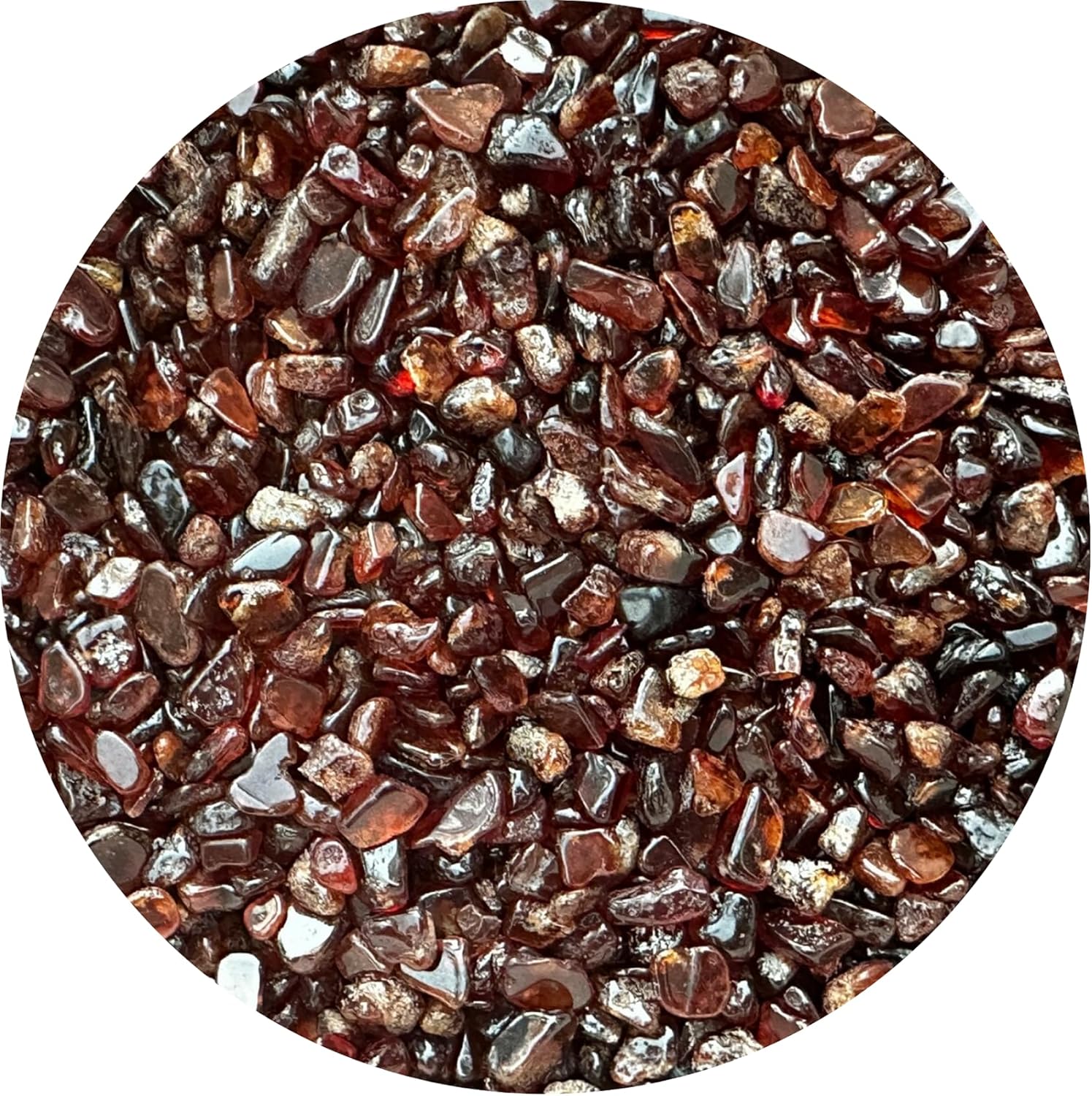 Wholesale Natural Semi Tumbled Orange Garnet Gemstone Chips, Crushed Mini Orange Garnet Crystals, Undrilled Crystal Chips (Orange Garnet, 1 Pound)