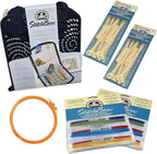 StitchBow Mini Travel Bag with Floss Holders, Mini Binder Inserts & YT 6 Plastic Hoop