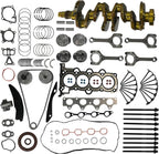 G4FC G4FG Engine Overhaul Rebuild Kit Head Gasket Set Timing Chain Kit & VVT Crankshaft Connecting Rods & Pistons Fit for Hyundai Accent Veloster Elantra Kia Soul Seltos 2010-2020 1.6L 23110-2B000