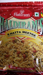 Haldiram's Khatta Meetha (Sweet-n-spicy) Mix of Chickpeas Flour Noodles,Rice flakes, Green Peas & Peanuts - 35.30oz, 1kg