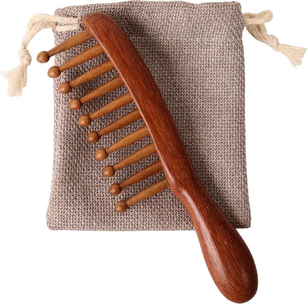 [Wooden Hair Comb] Wooden Wide-Tooth Hair Comb for Long Hair | Scalp Massaging & Detangling, Healthy Hair Care with Smooth Polished Finish, Minimalist Design for Comfortable Grip