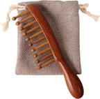[Wooden Hair Comb] Wooden Wide-Tooth Hair Comb for Long Hair | Scalp Massaging & Detangling, Healthy Hair Care with Smooth Polished Finish, Minimalist Design for Comfortable Grip