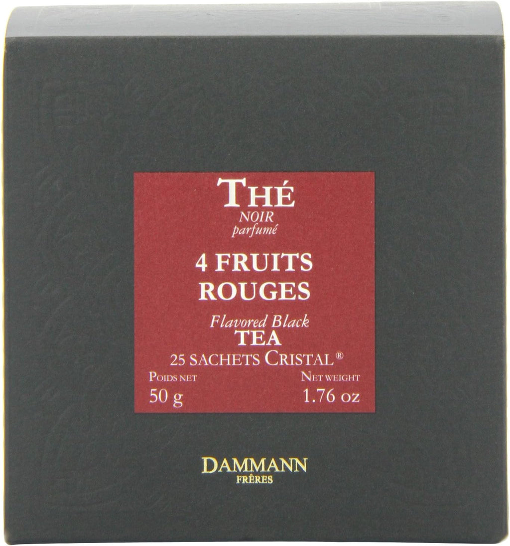 Four Red Fruit Tea Cristal Teabags (Pack of 2, Total 50 Teabags)