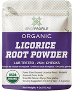 Spice Profile USDA Organic Licorice Root Powder, Lab Tested for Heavy Metals, Resealable 4oz Pouch, Mulethi, Regaliz en Polvo