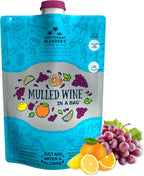 Lt. Blender's Mulled Wine in a Bag - Mulled Wine Mix - Each Bag Makes 1/2 Gallon of Cocktails – Non-GMO Cocktail Mix - No Blender Needed – Add Liquor, Wine or as a Mocktail (Pack of 1)