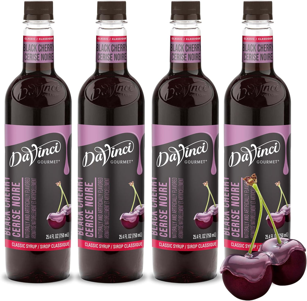 DaVinci Gourmet Classic Black Cherry Syrup, 25.4 Fluid Ounces (Pack of 4)