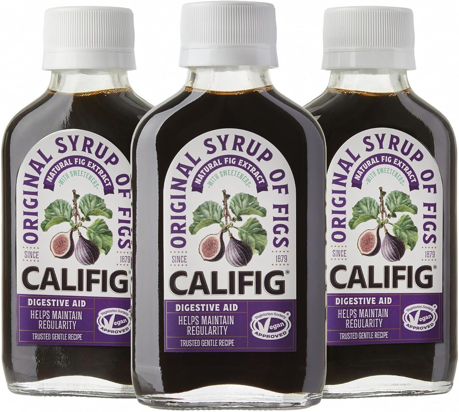 THREE PACKS of Califig Syrup Of Figs 100ml by Califig