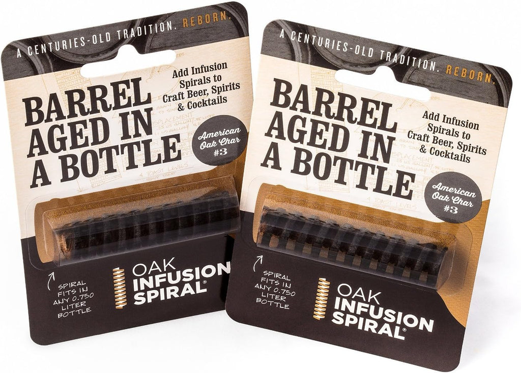 2 Pack - Barrel Aged in a Bottle Oak Infusion Spiral. Barrel Age Your Whiskey
