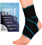 Dr. Arthritis Essentials Ankle Brace Support for Women & Men, Tendonitis, Achilles Injuries, Running, Basketball & More, Fits Left & Right Foot (Blue Single)