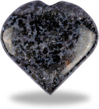 Indigo Gabbro Heart Palm Stone, Heart Shaped Crystals and Healing Stones- Pocket Worry Stone for Anxiety and Stress Relief - Healing Crystals for Meditation, Reiki, Spiritual and Crystal Gifts