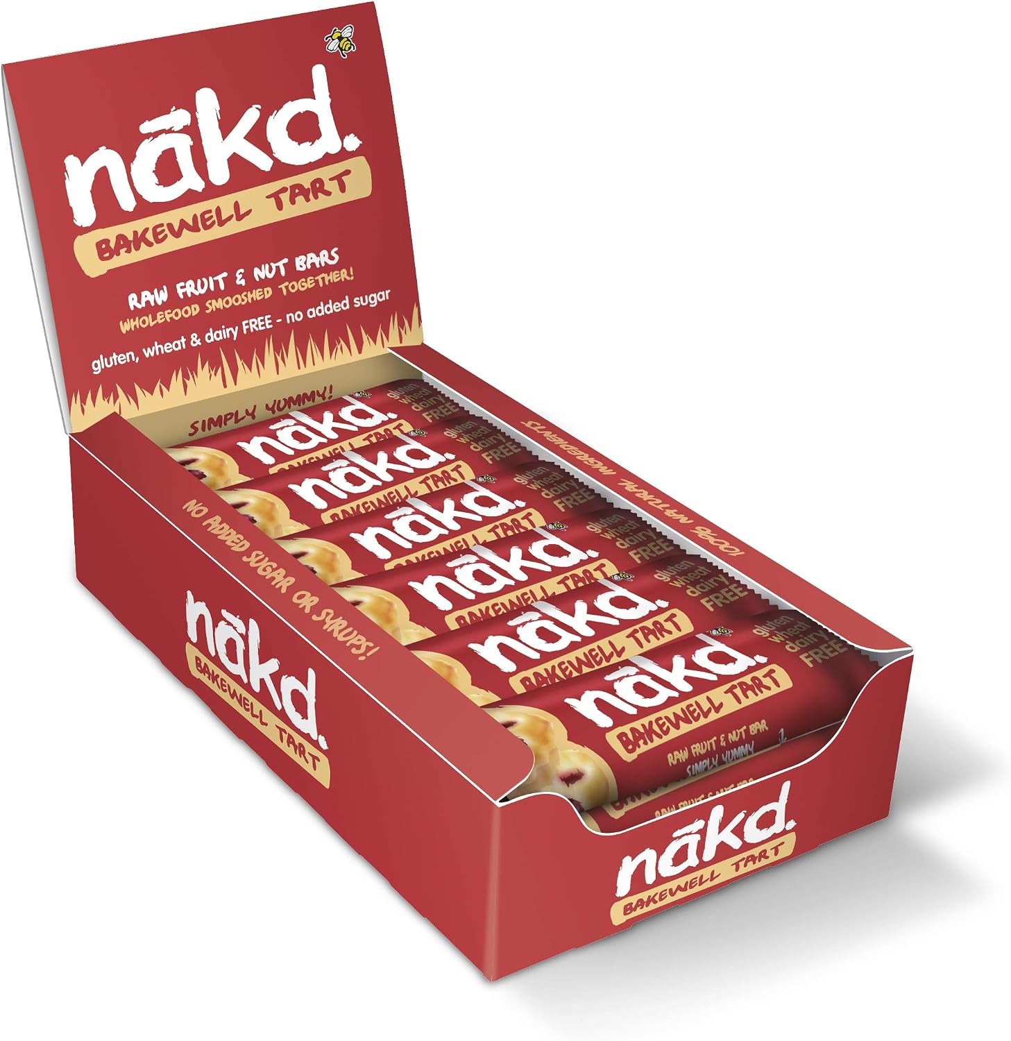 Nakd Bars, Bakewell Tart Raw Fruit and Nuts, Gluten Free, Vegan, 18 Count