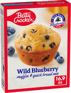 Betty Crocker Wild Blueberry Muffin and Quick Bread Mix, Wild Maine Blueberries Inside, 16.9 oz