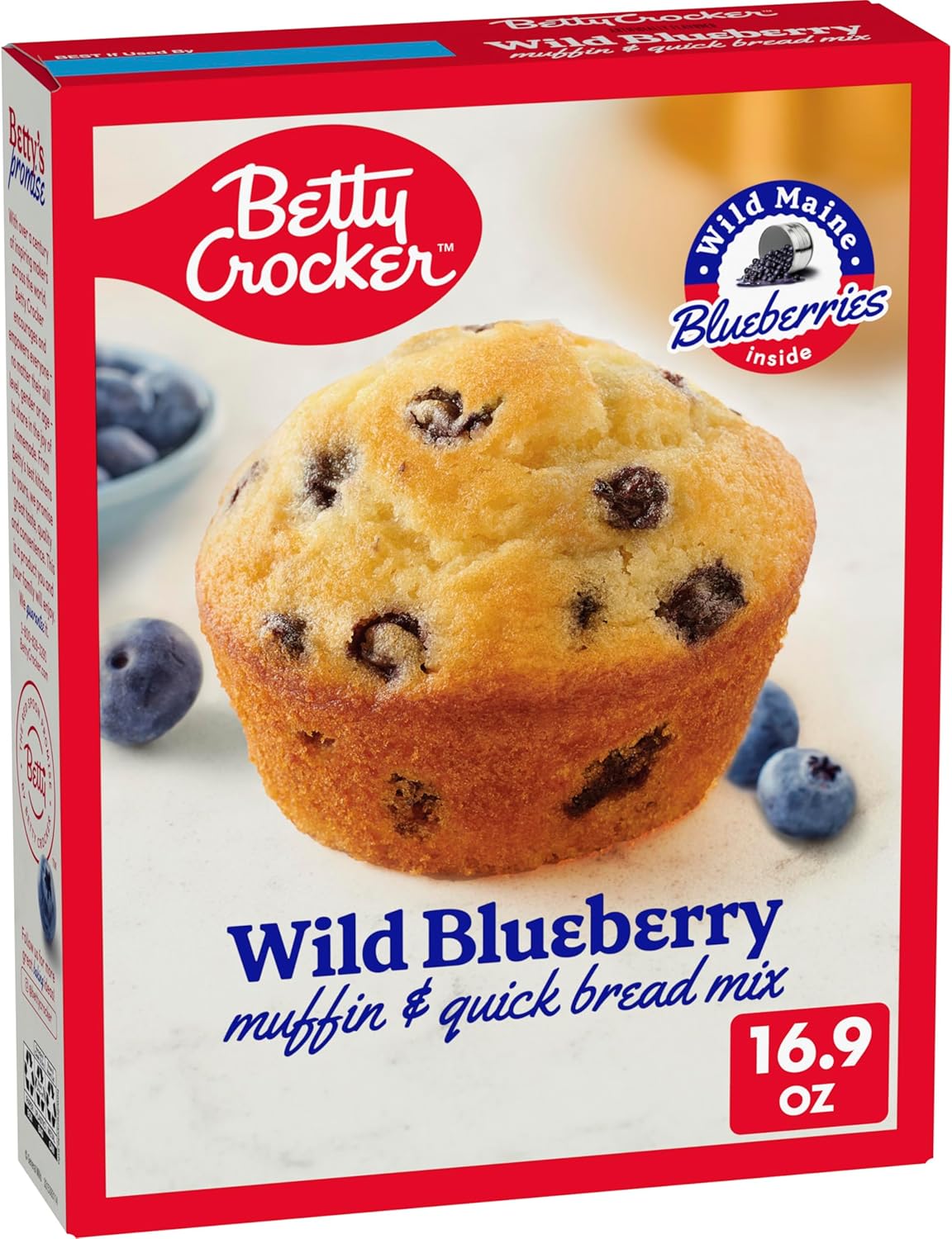 Betty Crocker Wild Blueberry Muffin and Quick Bread Mix, Wild Maine Blueberries Inside, 16.9 oz
