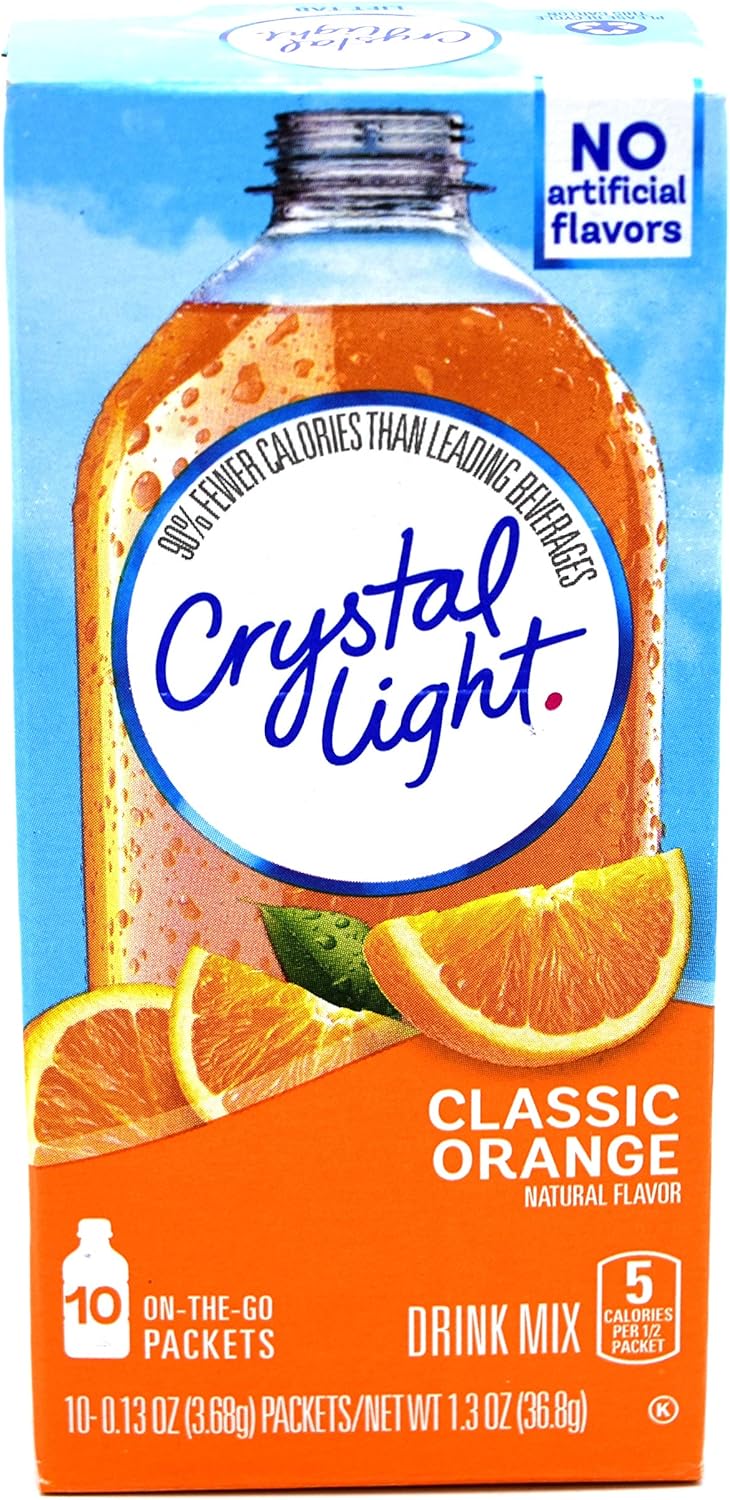 Crystal Light, Drink Mix Classic Orange, 10 Count (Pack of 1)