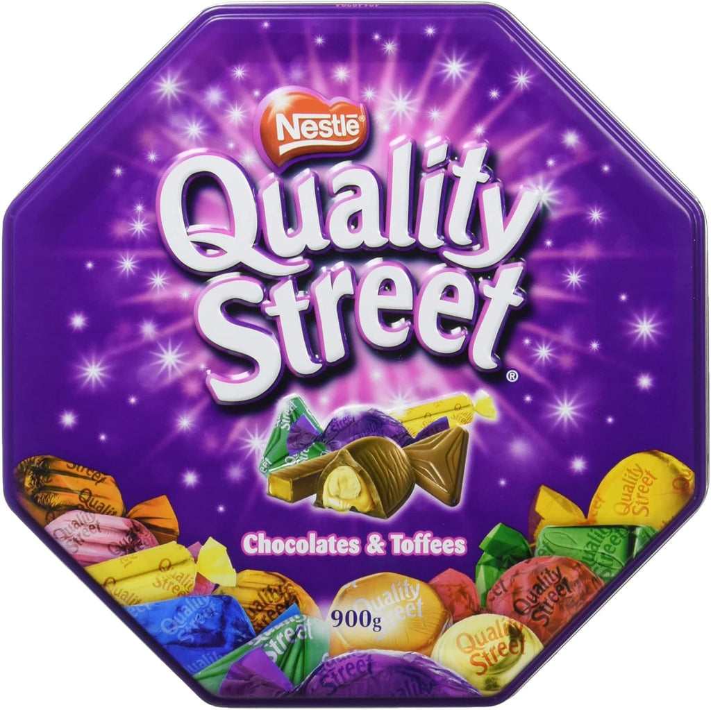 Nestle Quality Street Assorted Chocolate Decorative Metal Tin, 2lb