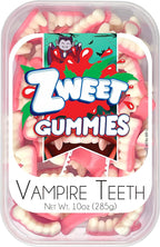 Zweet Gummy Candy Vampire Teeth Chewy Candy 10 Ounce – Gummy Kosher Candy, Halal Candy– Resealable Pack of Gummy Candy