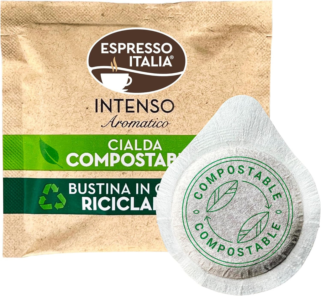 Espresso Italia ESE Cialde Pods - 50 INTENSO AROMATICO Compostable Pods Italian Coffee. Dark roast