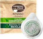 Espresso Italia ESE Cialde Pods - 50 INTENSO AROMATICO Compostable Pods Italian Coffee. Dark roast