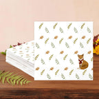 Cheerland 50 Pcs Woodland Baby Shower Fox Napkins for Fall Theme Birthday Party Decorations, Autumn Forest Fox Cocktail Napkin Luncheon for Kids Wilderness Themed Party Thanksgiving Dinner Supplies