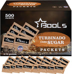 Raw Sugar Packets 500 Count, – Individually Wrapped Turbinado Cane Sugar – Perfect for Coffee, Tea, and On-the-Go Sweetening