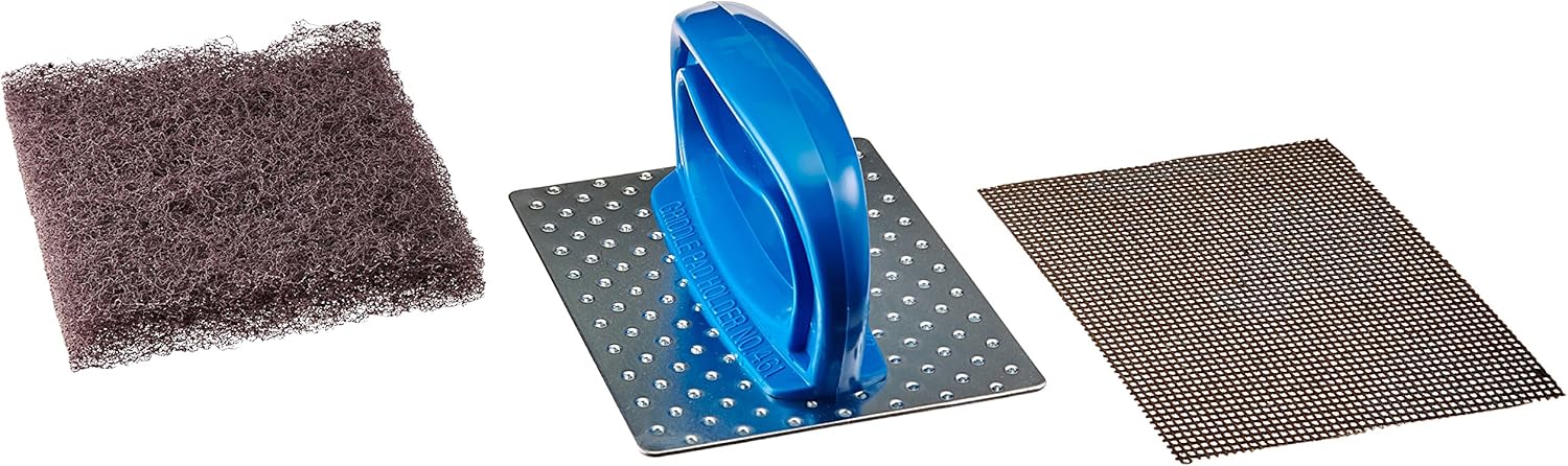 3M Scotch-Brite Professional Griddle Pad Holder Kit, 4 X 5.25, Blue/Steel, 1 Set