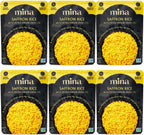 Mina Saffron Rice, Yellow Rice, With Extra Virgin Olive Oil, Ready to Eat Rice Pilaf, Side Dishes, Microwave Rice, Vegan Protein, Non-GMO, Gluten-Free, Kosher, 8 oz (Pack of 6)