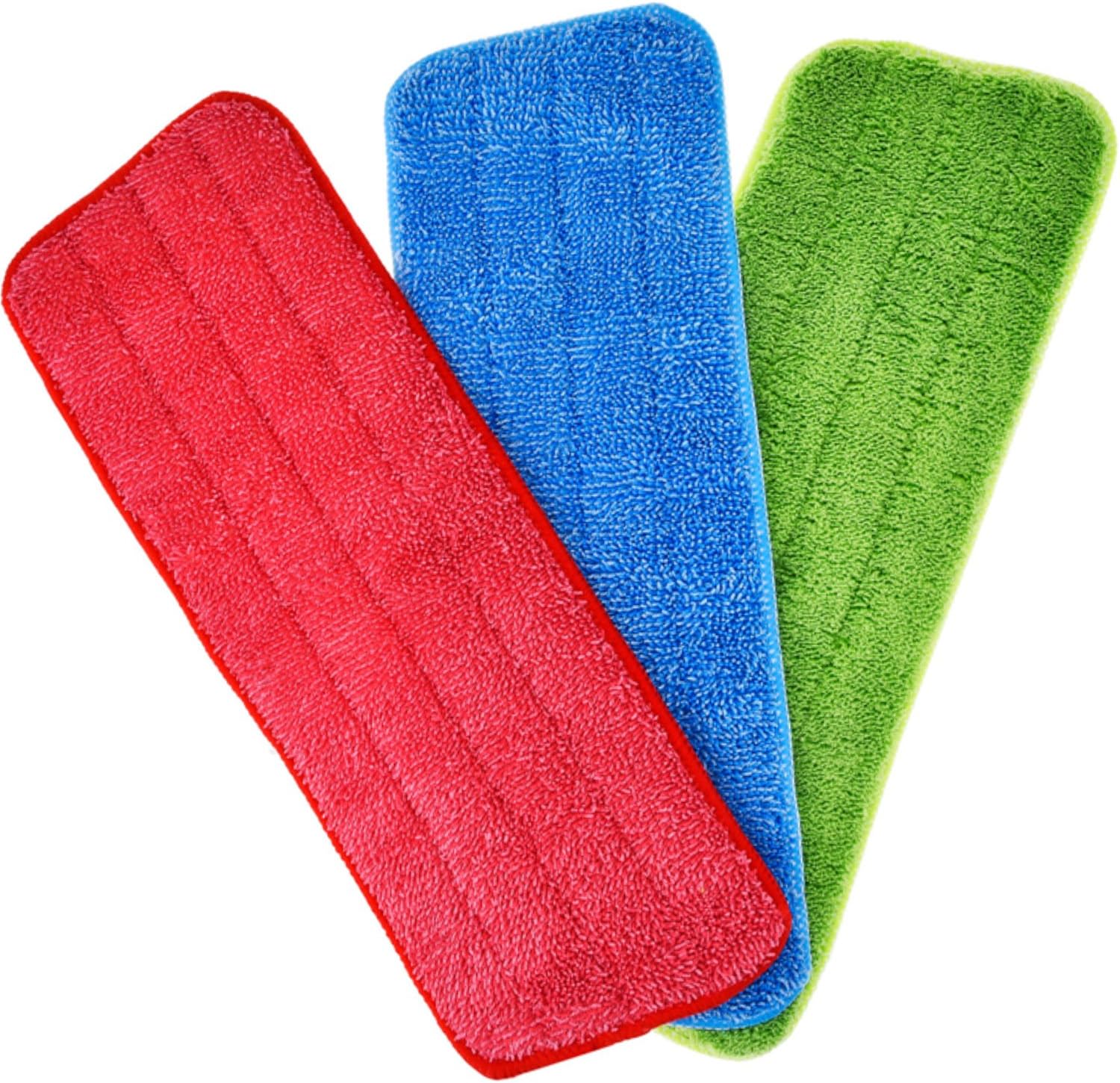 Shappy 3 Pack Reusable Microfiber Mop Pads Spray Mop Replacement Heads Cleaning Pad for Wet Dry Reveal Mops Pads for Floor Cleaning 16.5 x 5.5 Inch