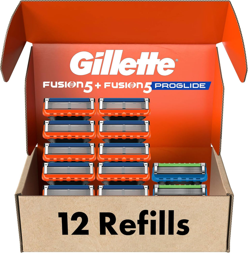 Gillette Fusion5 Men's Razor Blade Refills, 10 Count + Fusion5 ProGlide Razor Blade Refills - 2 Count
