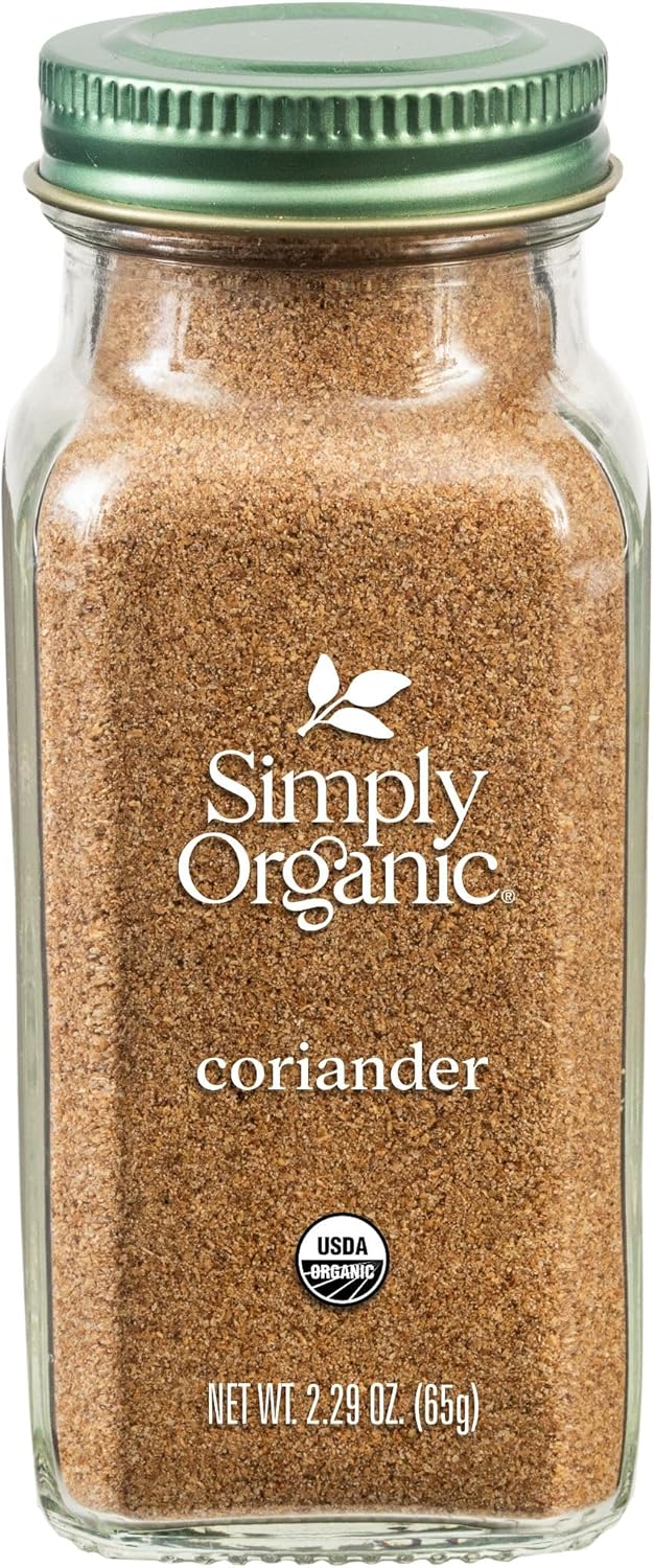 Simply Organic Ground Coriander Seed, 2.29-Ounce, Rich, Warm Earthy Yet Fruity Flavor, Bright Aroma, Slight Citrus Undertones
