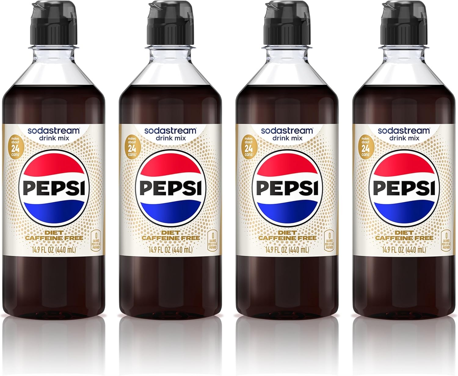 SodaStream® Caffeine Free Diet Pepsi® New Pour Bottle Beverage Mix (440ml, Pack of 4)