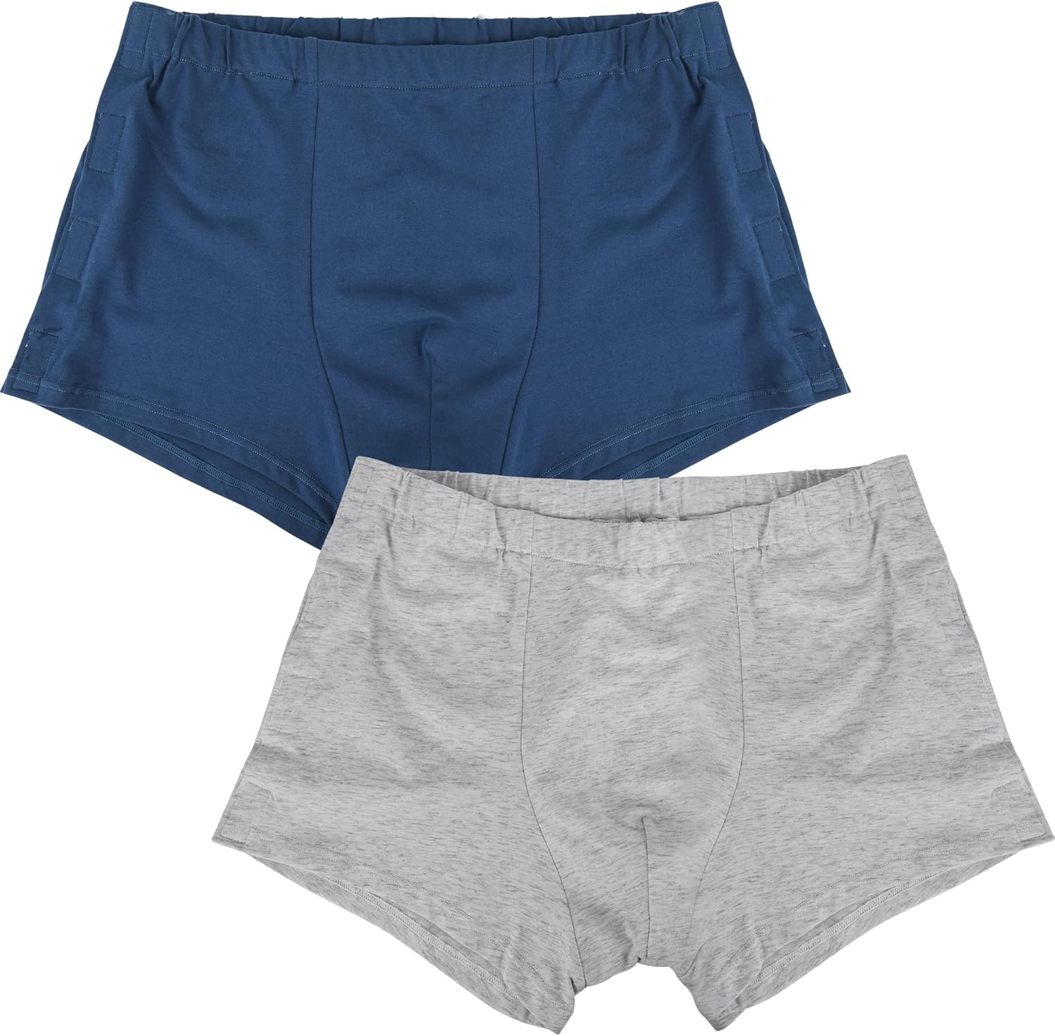 Easy Adapt Men's Tear-Away Underwear, For Patients, Elders, Pack of 2. (Blue+Grey, Medium)