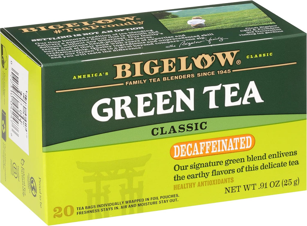 Bigelow Tea Classic Green Tea, Decaffeinated Tea, Decaf Green Tea, Count Box (Pack of 6), 120 Total Tea Bags