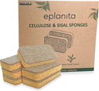 eplanita Natural Plant Based Scrub Sponges (6 Pack), Non-Scratch, Biodegradable Eco Scourers for Kitchen and Bathroom