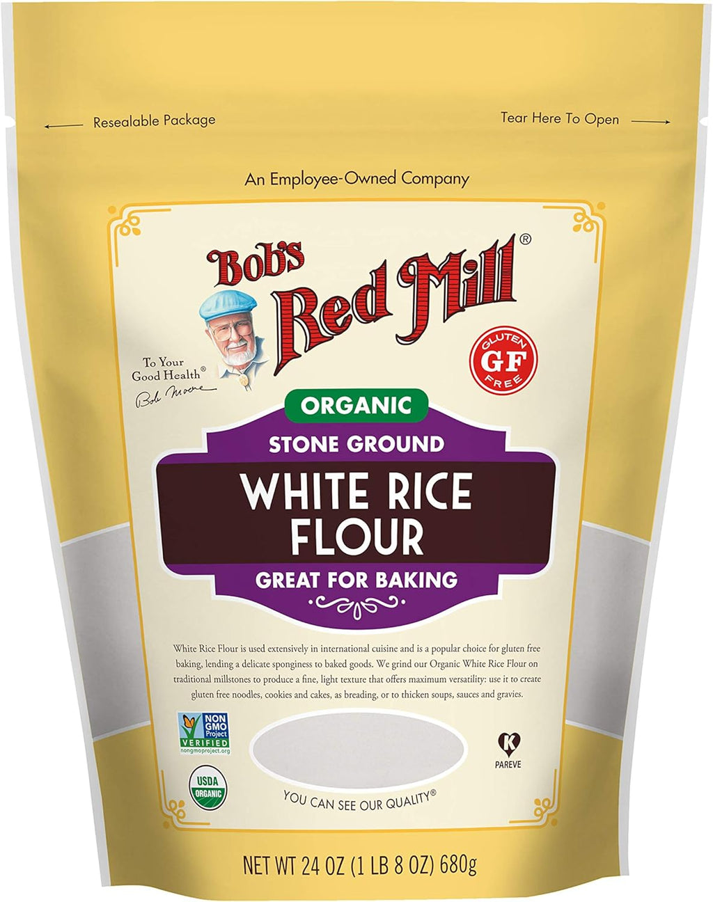Bob's Red Mill Organic White Rice Flour, 24 Ounce
