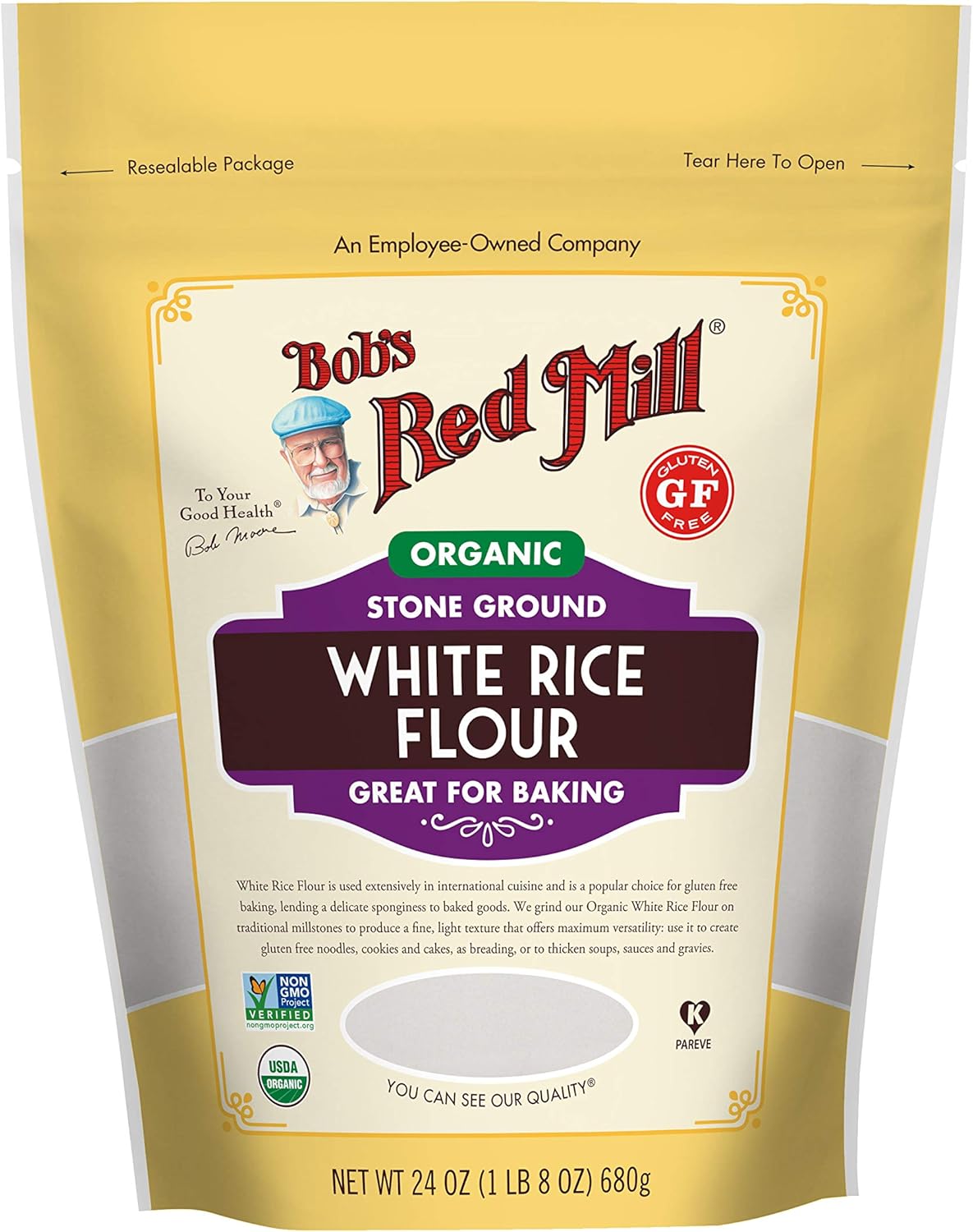 Bob's Red Mill Organic White Rice Flour, 24 Ounce