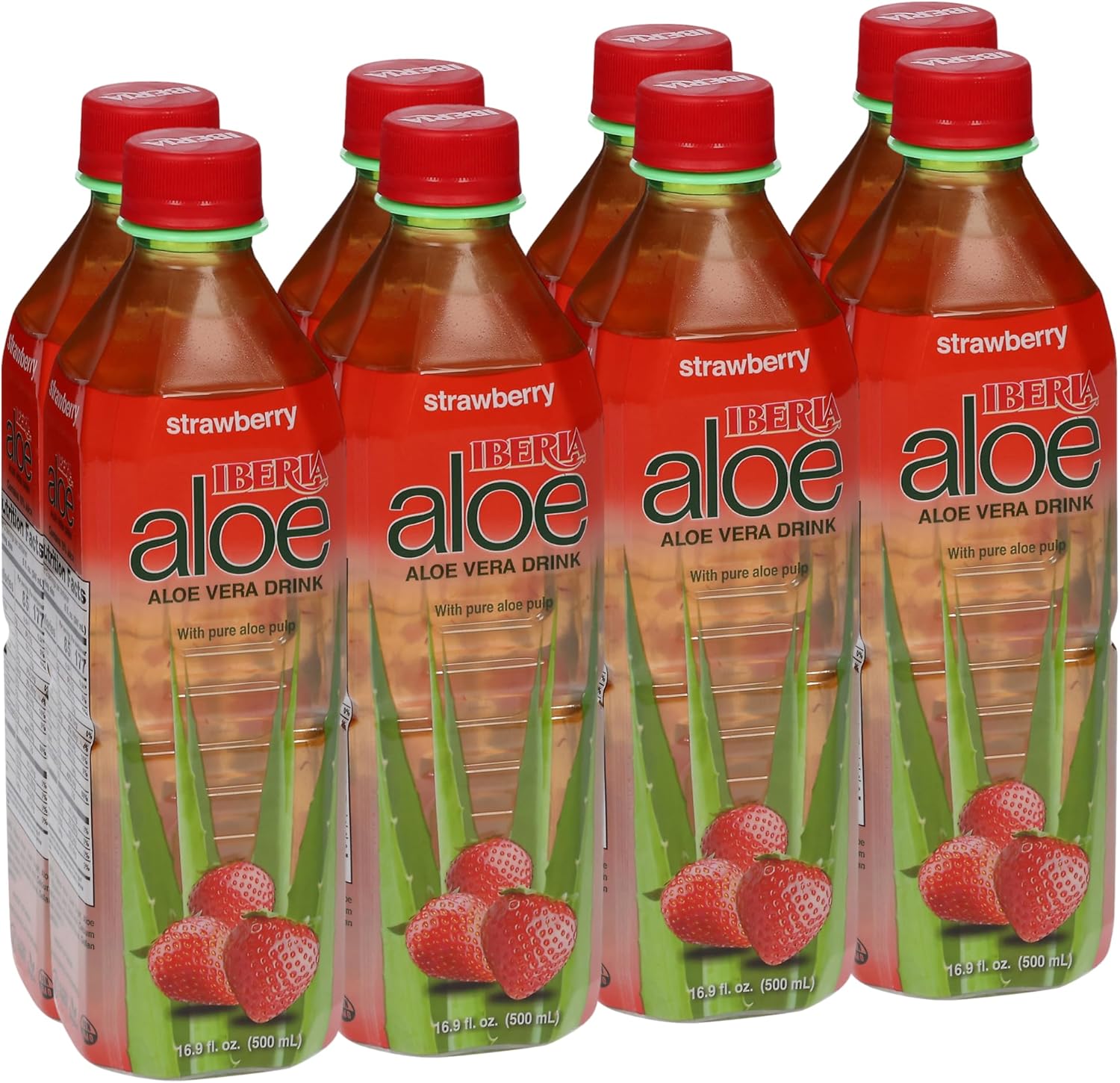 Iberia Aloe Vera Juice Drink, Strawberry,16.9 Fl Oz (Pack of 8)