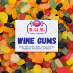 Gourmet English Style Wine Gums by RUS Candy Company, 2 Pack - 5.29 oz Each | Assorted Fruit Flavored Gummies | Imported Candy Treats (Wine Gum)