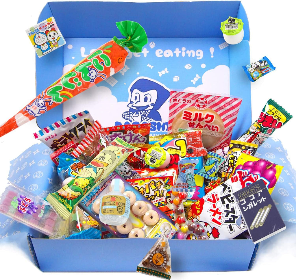 OSK Japanese Candy Assortment Box 50 Piece, Variety Snack Pack with Dagashi Sweets and Treats