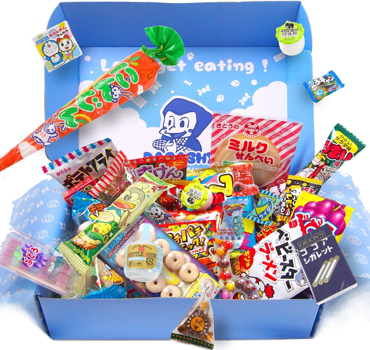 OSK Japanese Candy Assortment Box 50 Piece, Variety Snack Pack with Dagashi Sweets and Treats
