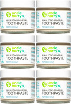 Uncle Harry's Natural & Fluoride-Free Remineralizing Toothpaste - Freshens Breath & Strengthens Enamel - Peppermint, 3 Ounce (Pack of 6)