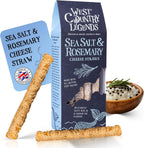 West Country Legends Sea Salt & Rosemary Cheese Straws 100g – Traditional Cheddar Cheese Straws with Sea Salt and Rosemary – Oven Baked Breadsticks Made with Butter Puff Pastry – Savory Bread Sticks Snacks Gourmet Bakery Treat – Pack of 1