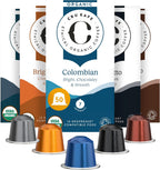 CRU Kafe Discovery Set Organic Coffee Pod, 50 Pods (5 Packs of 10 Coffee Capsules) Compatible with Nespresso OriginalLine
