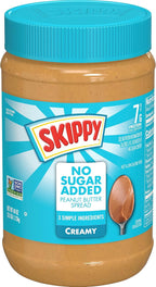 SKIPPY Creamy Peanut Butter Spread, No Sugar Added Peanut Butter, 7 g Protein Per Serving, 40 Oz Jar